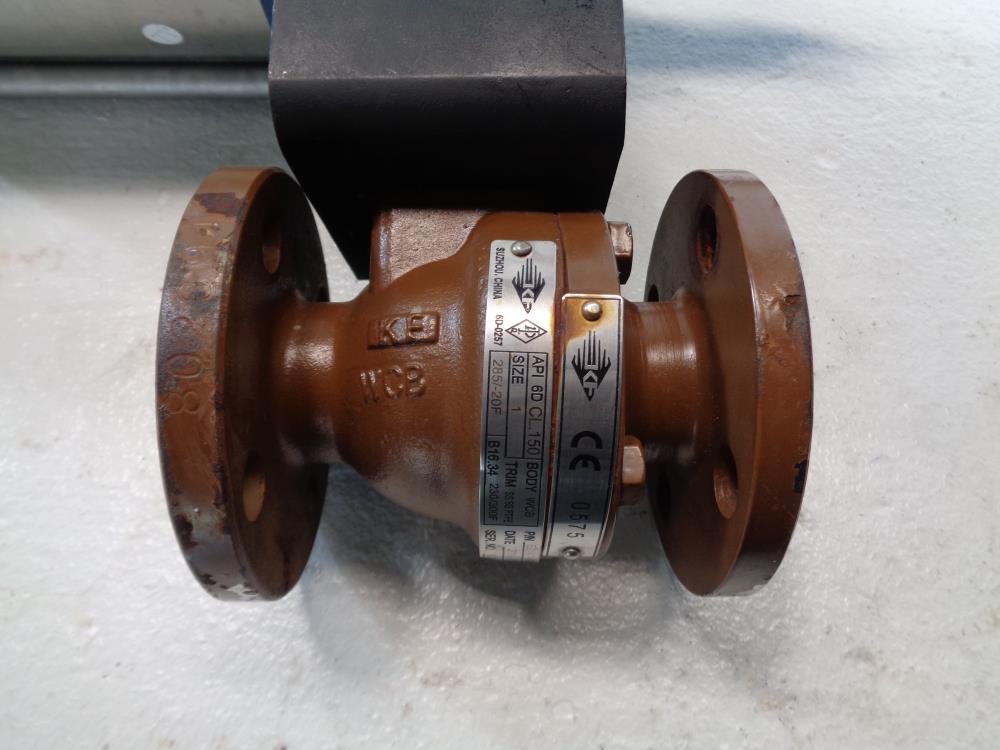 KF 1" 150# WCB 2-Piece WCB Ball Valve, Raised Face, w/ Morin Actuator